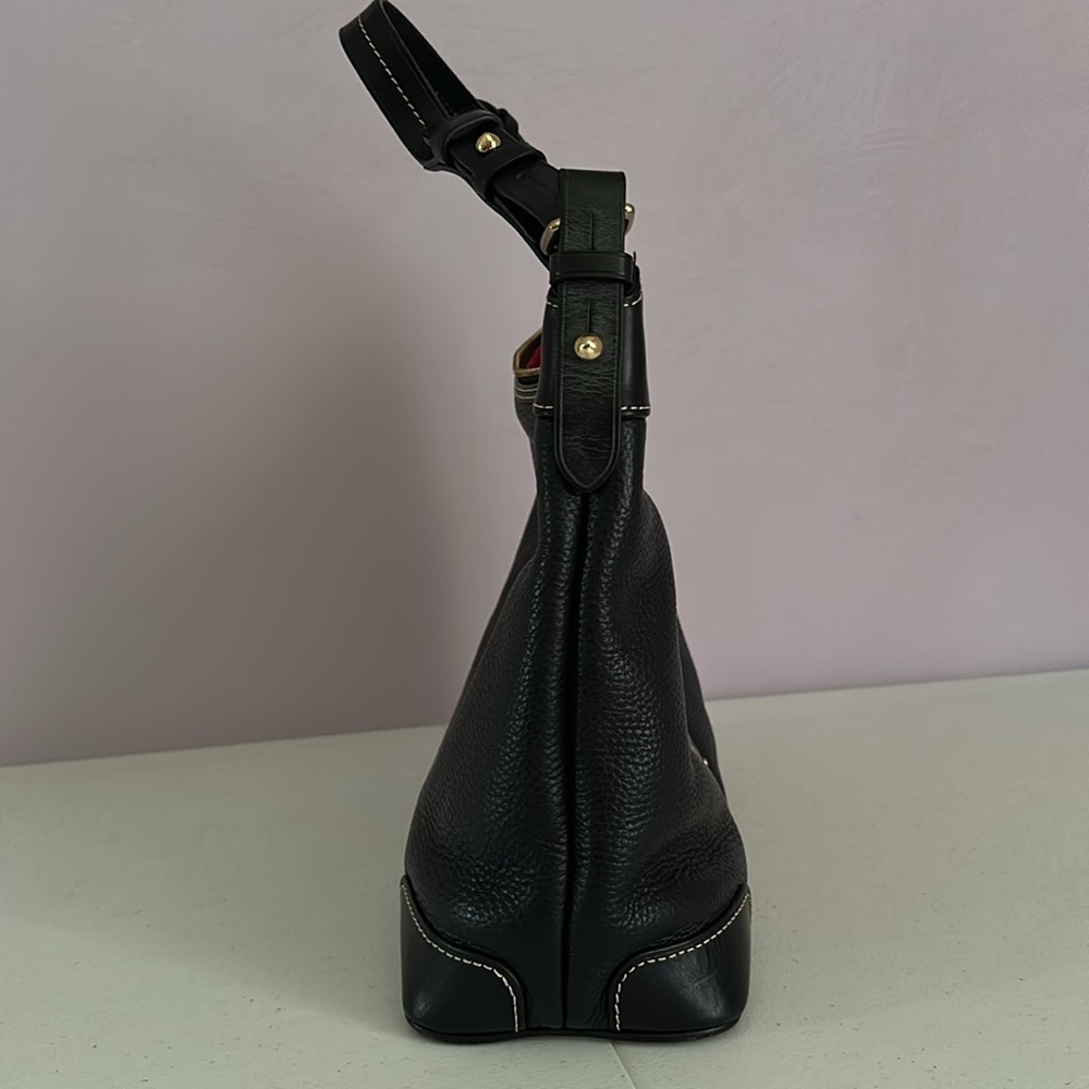 Dooney & Bourke Black Pebbled Leather Hobo Bag - Picture 2 of 16